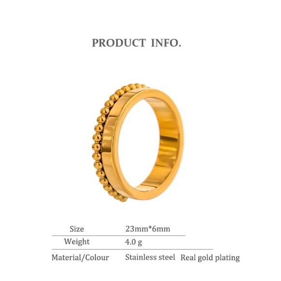 💛18K gold plated micro beaded ring - Picture 3 of 4